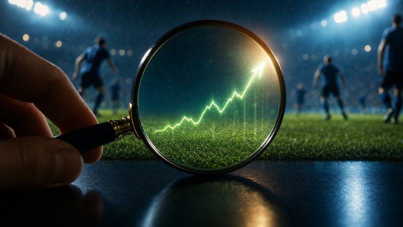A notepad of probability estimates beside a bookmaker price and a stake, weighing the expected value in a bet